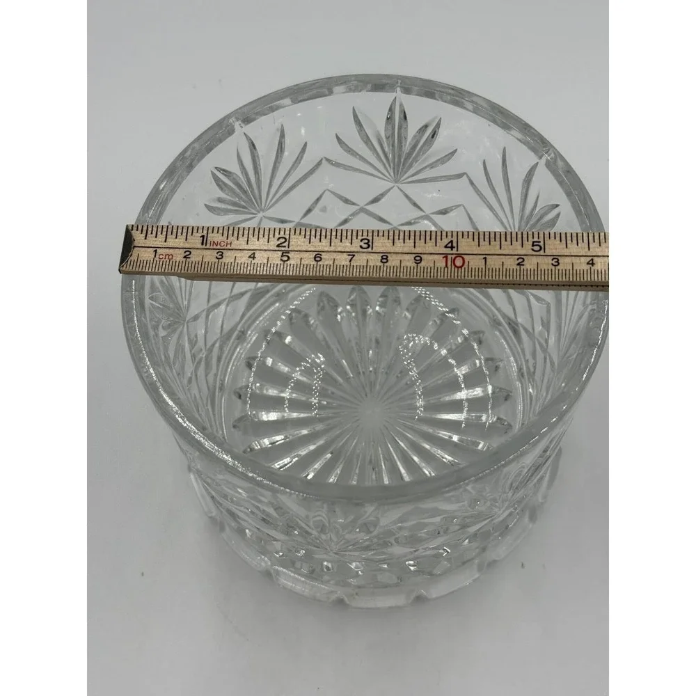 MCM Hollywood Regency Style Hand Cut Crystal Dish/Ice Bucket 6x6x5.25